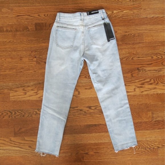 Momokrom Shredded Distressed Jeans 25 Light Blue - Picture 3 of 7